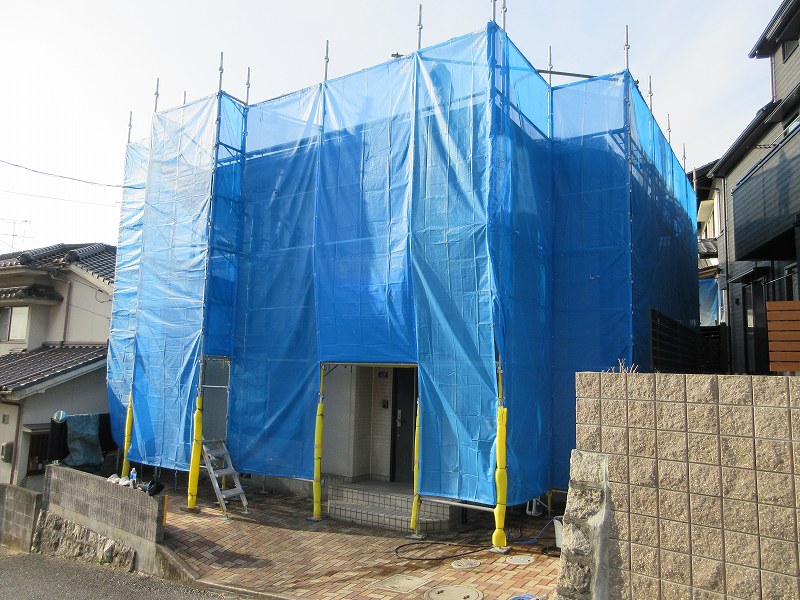 広島市　西区　Y様邸　外壁塗装・シーリング打替え工事　着工です。